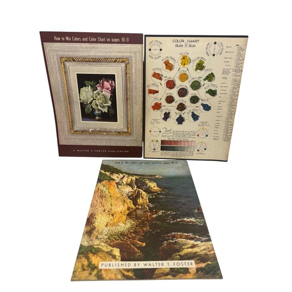 Walter T Foster How to Draw & Paint Flowers Landscapes Seascapes Vintage Lot - Picture 2 of 8